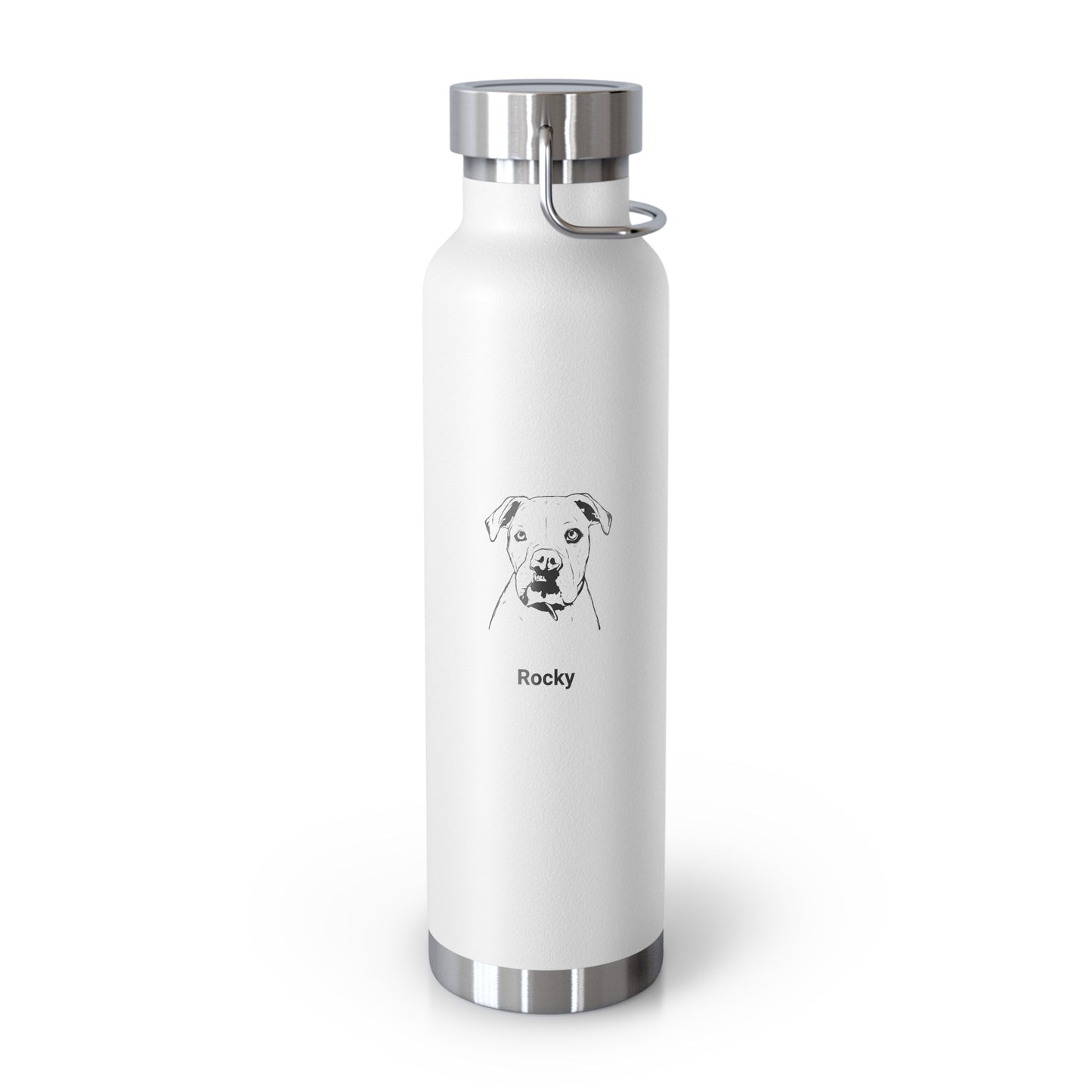 Vector Line Pet Portrait Style on a Copper Vacuum Insulated Bottle, 22oz