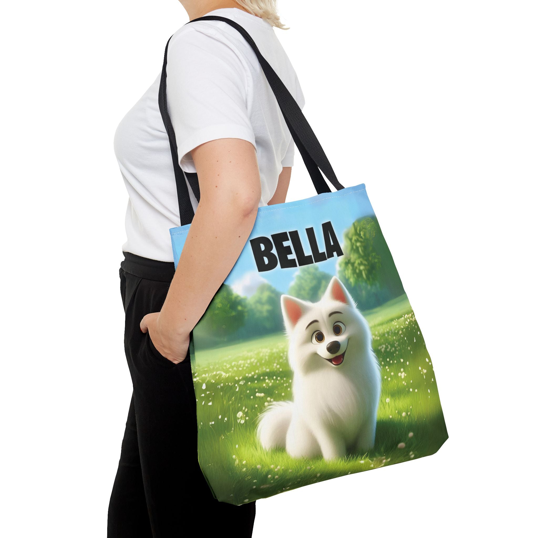 Pixar Cartoon Style Pet Portrait on Tote Bag