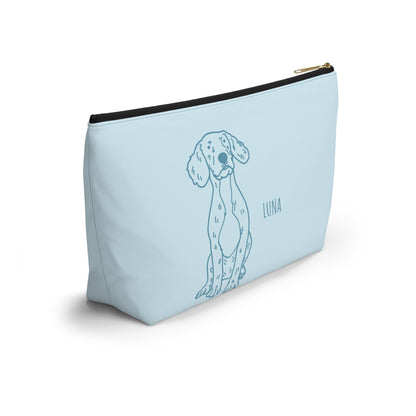 Perfectly Imperfect Pet Portrait on Pouch - Blue on Blue