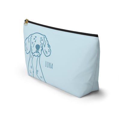 Perfectly Imperfect Pet Portrait on Pouch - Blue on Blue