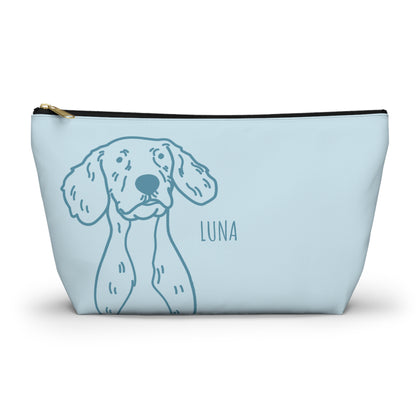 Perfectly Imperfect Pet Portrait on Pouch - Blue on Blue