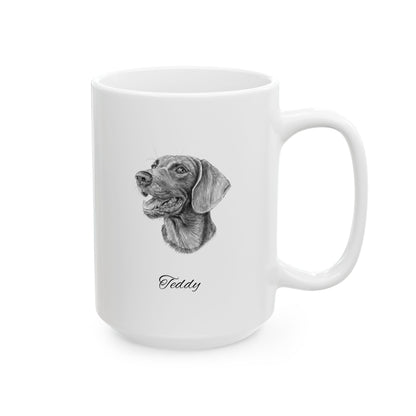 Hand-drawing Style Pet Portrait on Ceramic Mug, (11oz, 15oz)