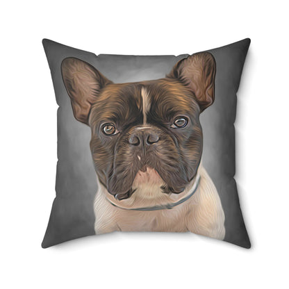 Oil Painting Style pet portrait on Spun Polyester Square Pillow