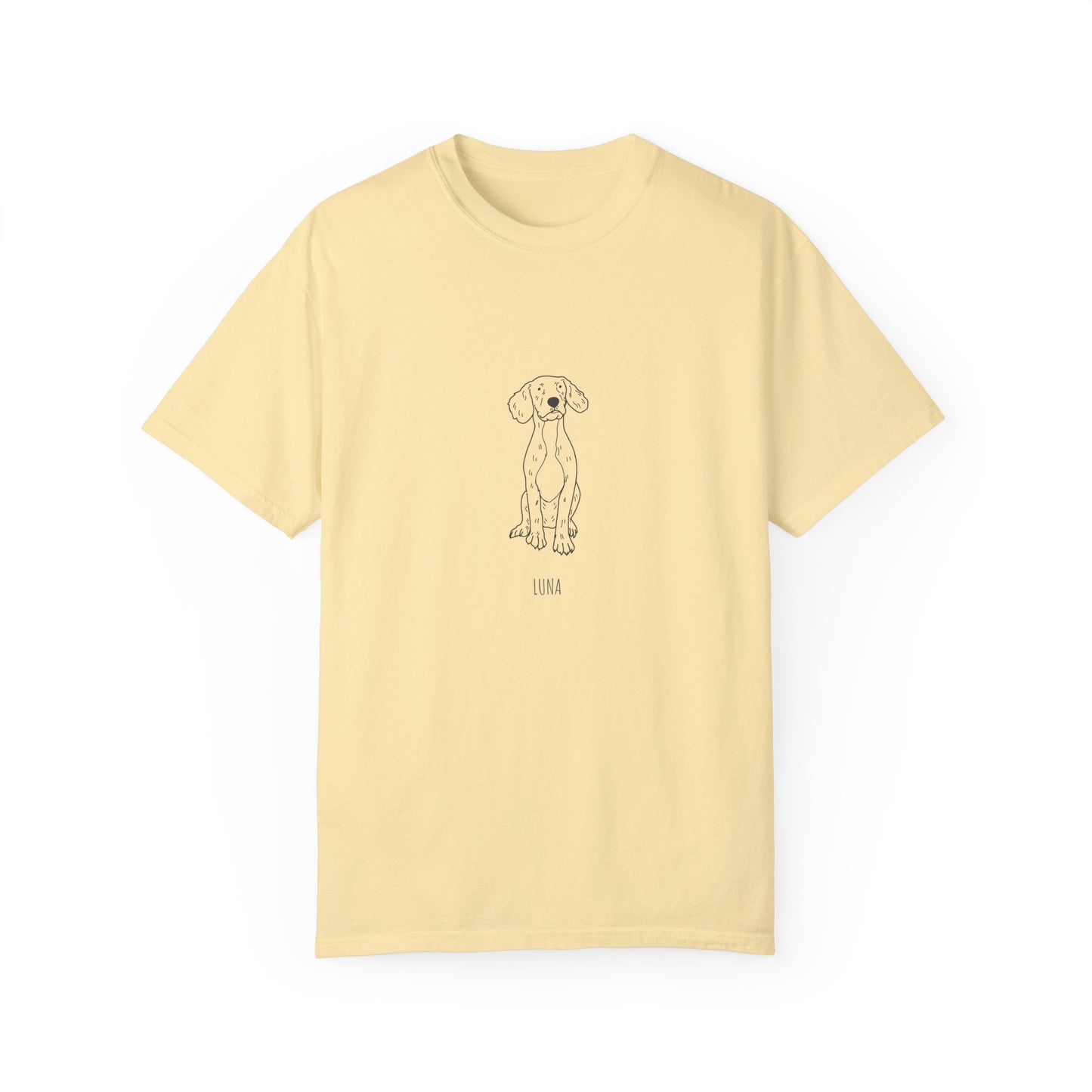 Perfectly Imperfect Pet Portrait on Unisex Garment-Dyed T-shirt