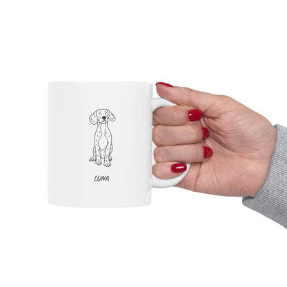 Perfectly Imperfect Pet Portraits Style on Ceramic Mug, (11oz, 15oz)