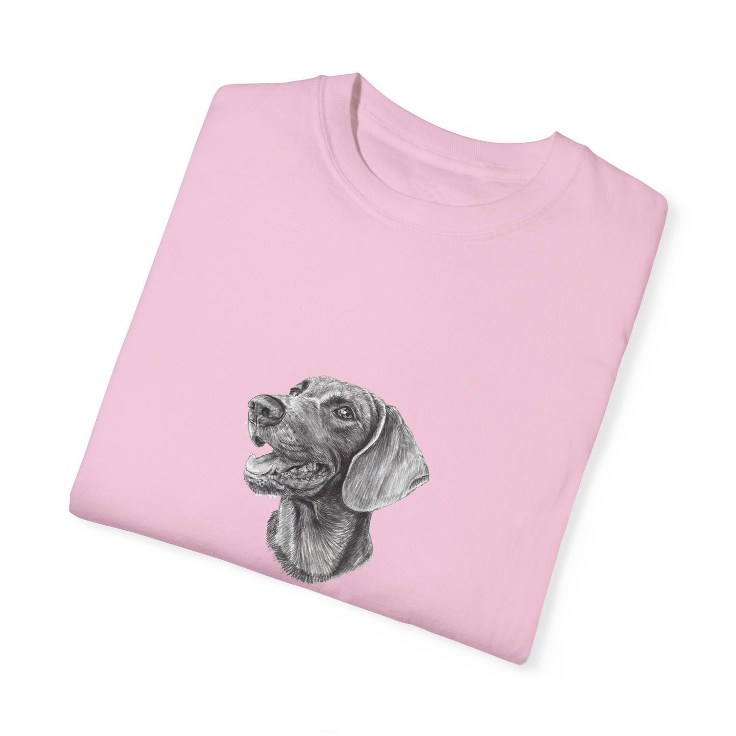 Hand-drawing Style Pet Portrait on Unisex Garment-Dyed T-shirt - 6 colors availlable