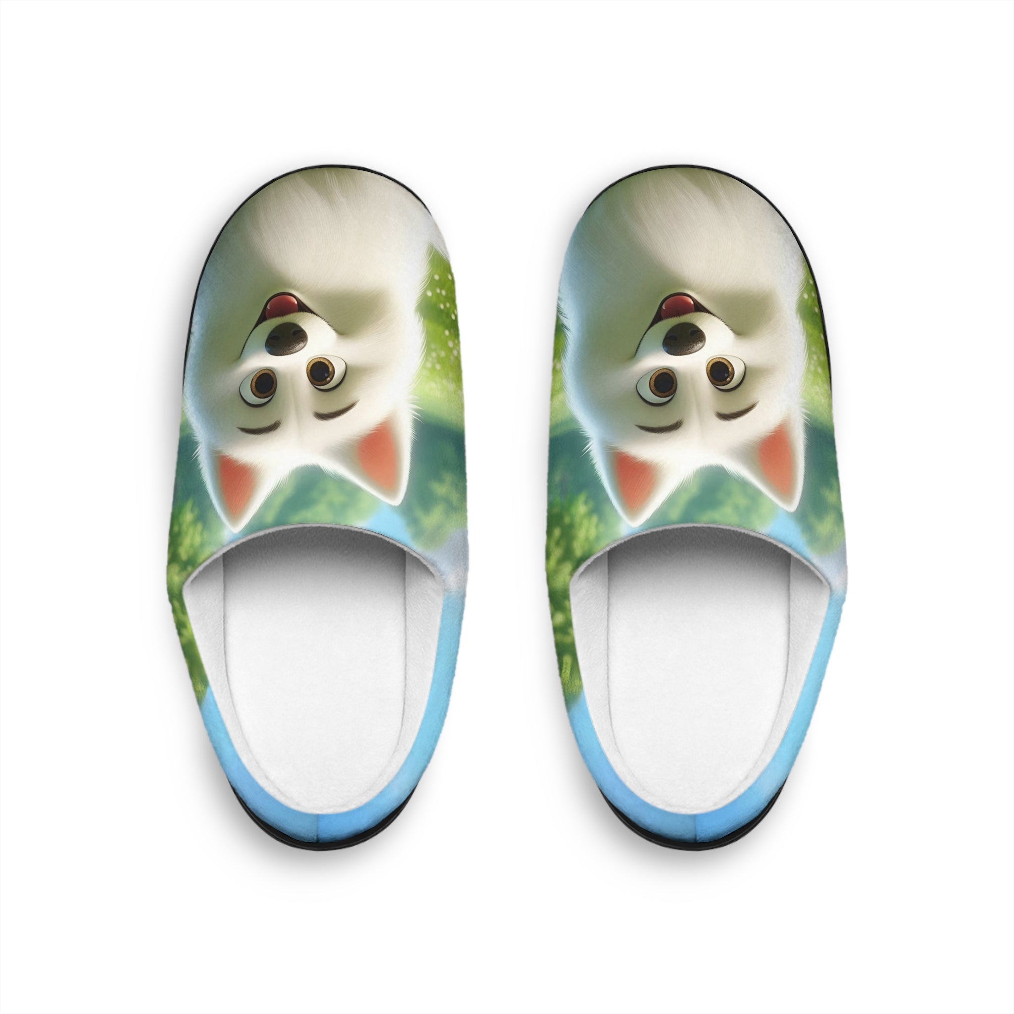 Pixar Cartoon Style Pet Portrait on Women's Indoor Slippers