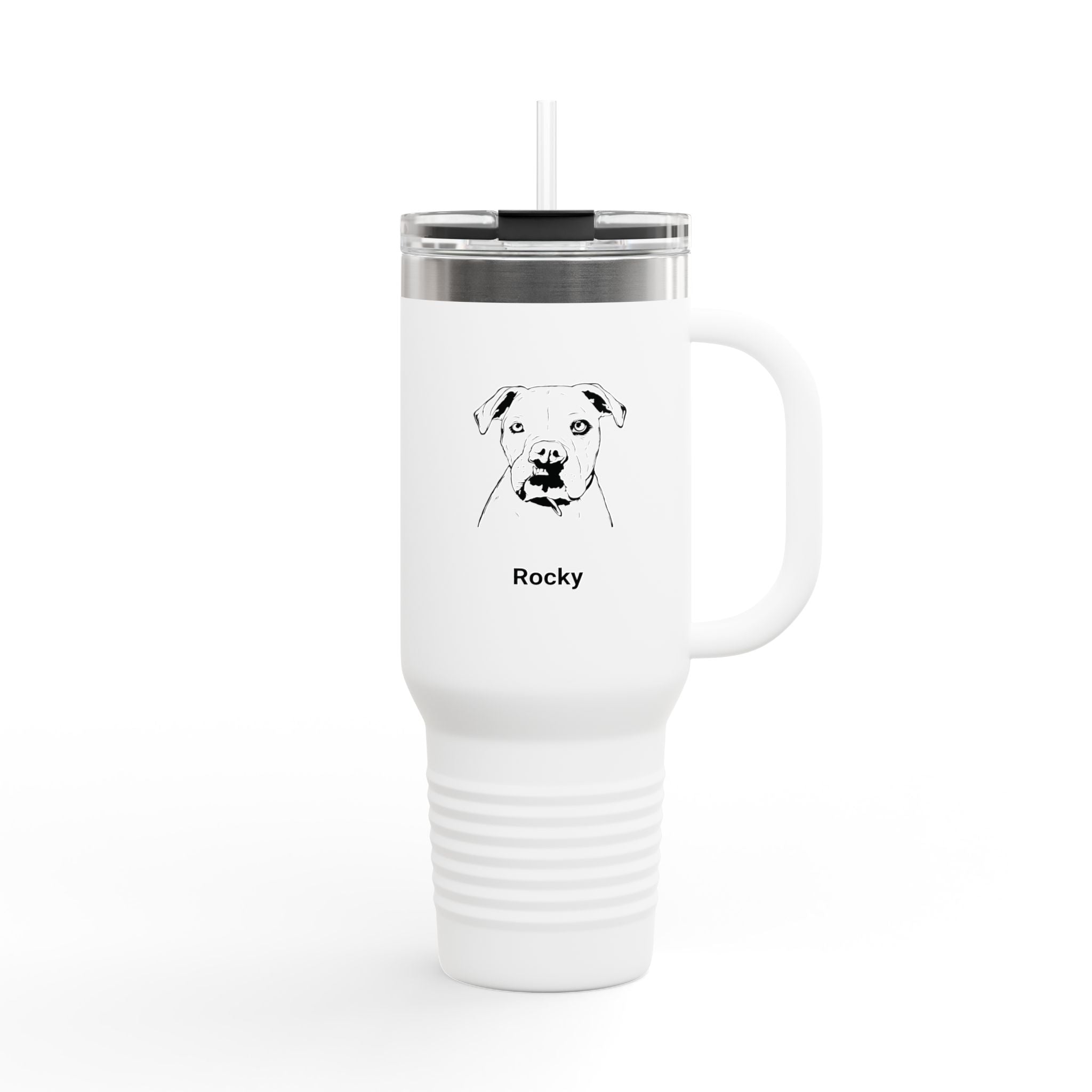 Vector Line Pet Portrait Style on Insulated Travel Mug, 40oz