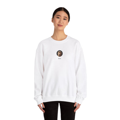 Cartoon Painting Style Pet Portraits Embroidered on a Unisex Heavy Blend™ Crewneck Sweatshirt - Logo Style