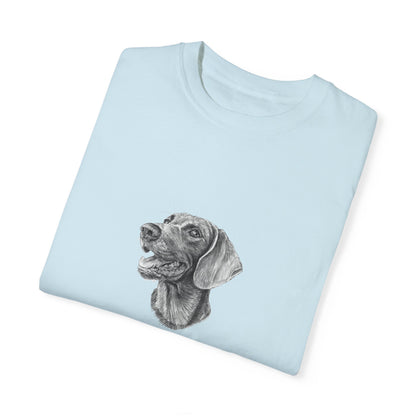 Hand-drawing Style Pet Portrait on Unisex Garment-Dyed T-shirt - 6 colors availlable