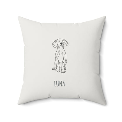 Perfectly Imperfect Pet Portrait Style on Square Pillow