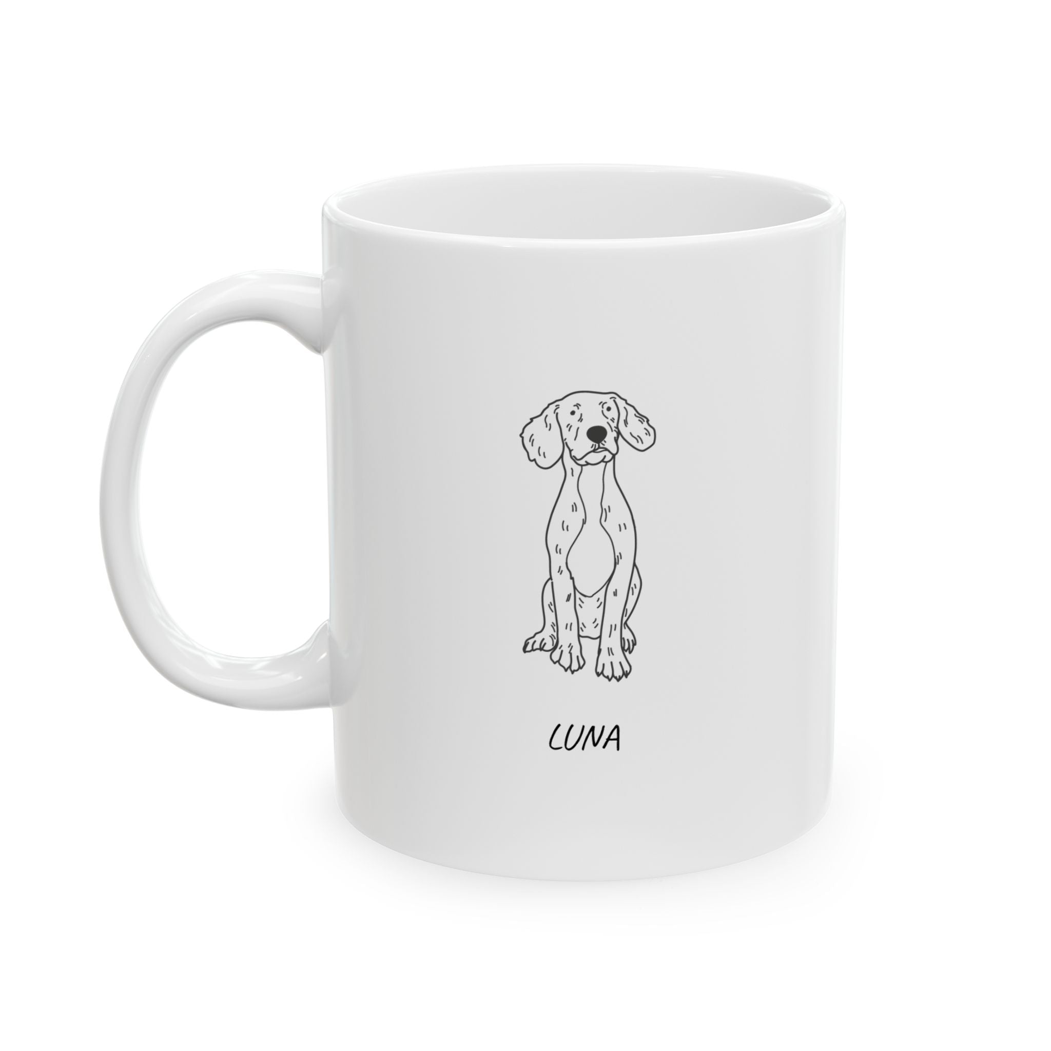 Perfectly Imperfect Pet Portraits Style on Ceramic Mug, (11oz, 15oz)