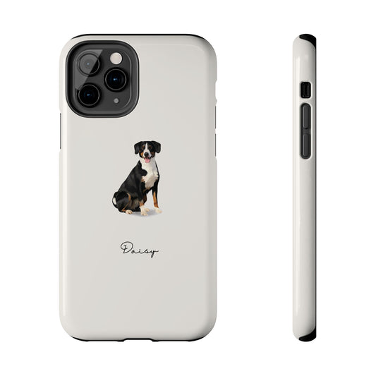 Full Body Cartoon Painting Style Pet Portraits on a Tough Phone Cases