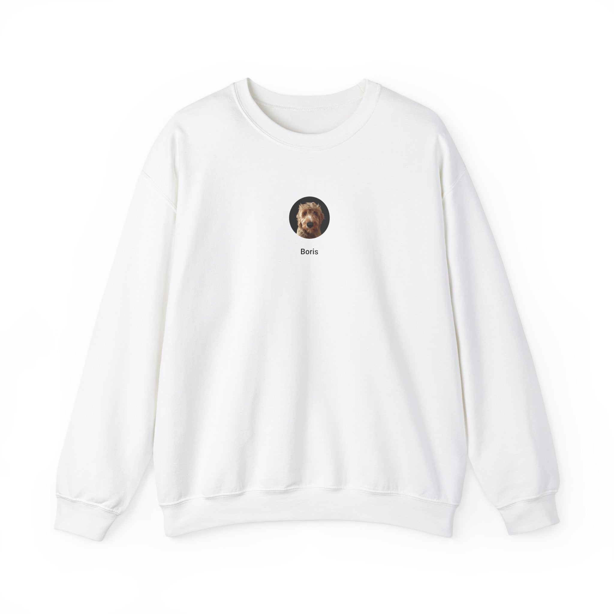 Cartoon Painting Style Pet Portraits Embroidered on a Unisex Heavy Blend™ Crewneck Sweatshirt - Logo Style