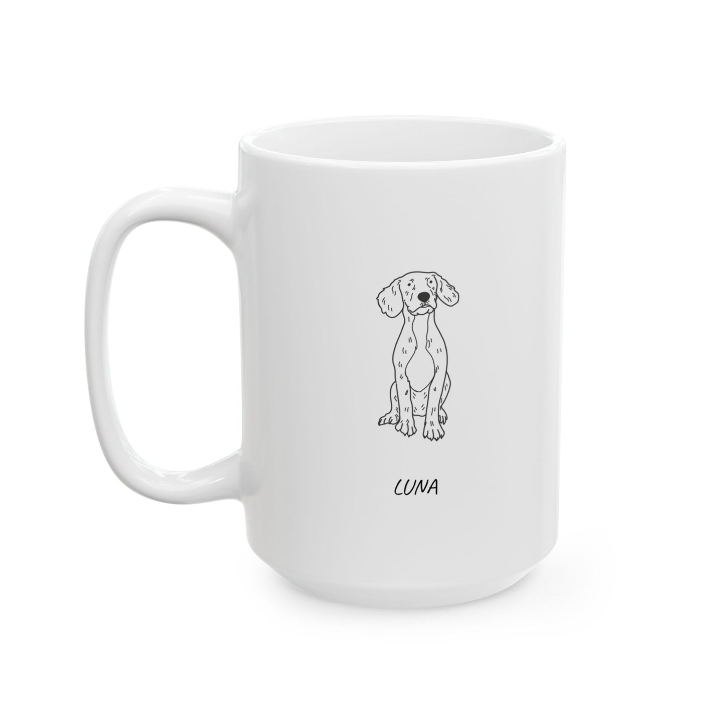 Perfectly Imperfect Pet Portraits Style on Ceramic Mug, (11oz, 15oz)