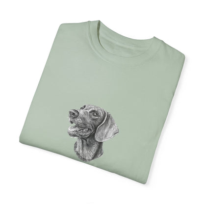 Hand-drawing Style Pet Portrait on Unisex Garment-Dyed T-shirt - 6 colors availlable