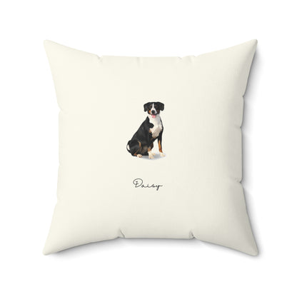 Full-Body Cartoon Painting Style on Spun Polyester Square Pillow