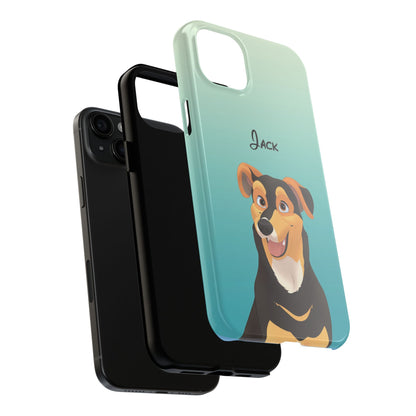 Disney-Style Cartoon Pet Portrait on a Tough Phone Cases