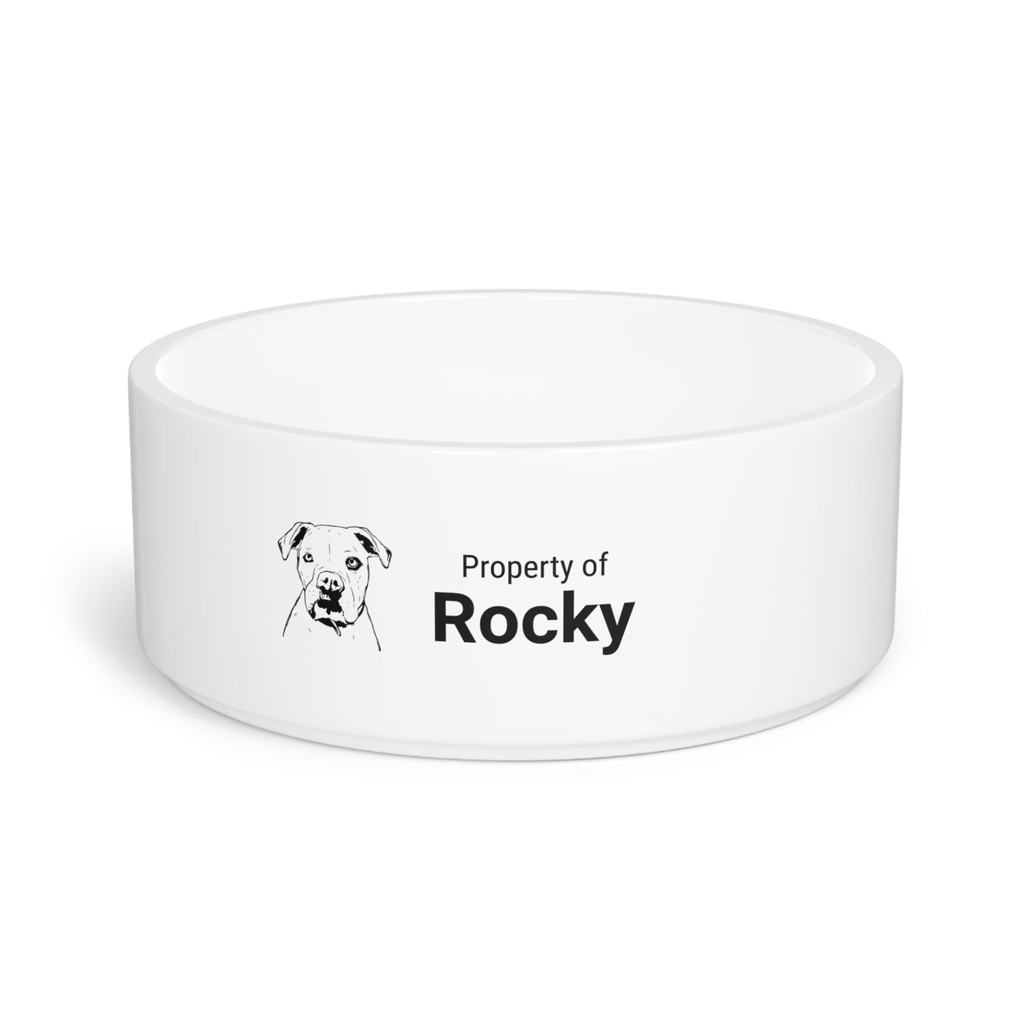 Vector Line Pet Portrait Style on a Pet Bowl