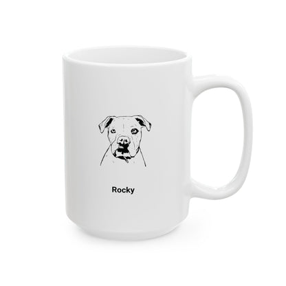 The Vector Line Pet Portrait on Ceramic Mug, (11oz, 15oz)