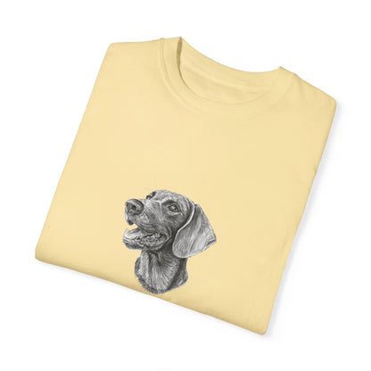 Hand-drawing Style Pet Portrait on Unisex Garment-Dyed T-shirt - 6 colors availlable