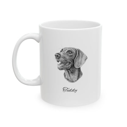 Hand-drawing Style Pet Portrait on Ceramic Mug, (11oz, 15oz)