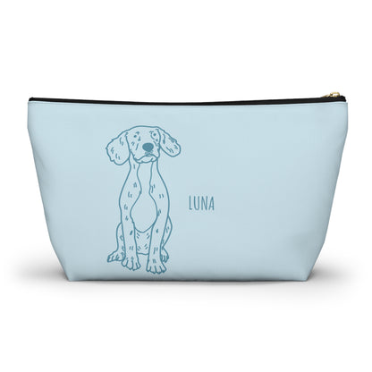 Perfectly Imperfect Pet Portrait on Pouch - Blue on Blue