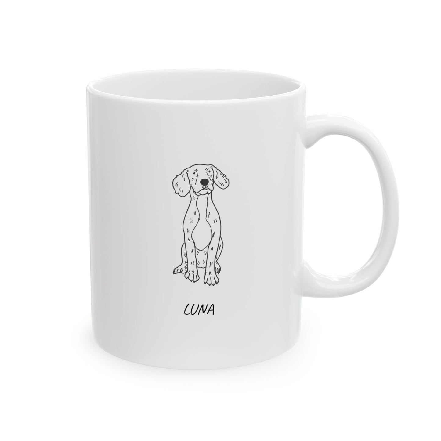 Perfectly Imperfect Pet Portraits Style on Ceramic Mug, (11oz, 15oz)