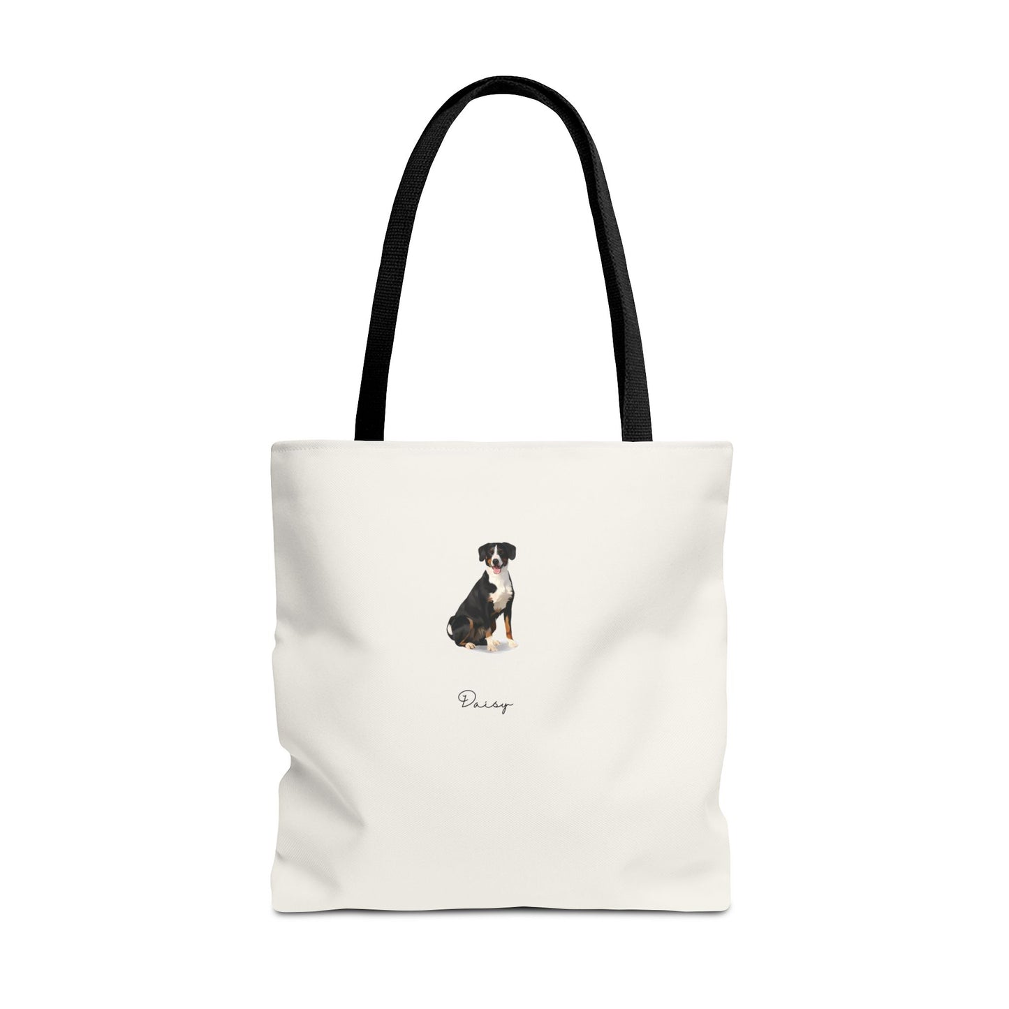 Full-Body Cartoon Pet Portrait Style on a Tote Bag