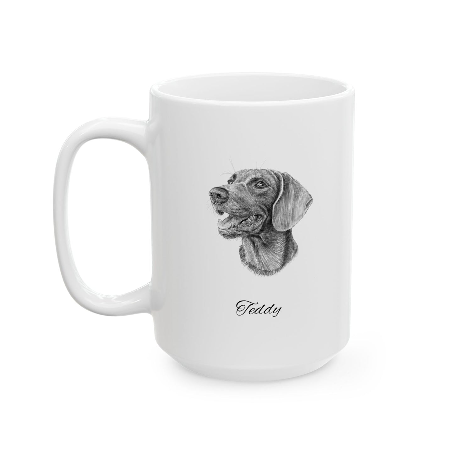 Hand-drawing Style Pet Portrait on Ceramic Mug, (11oz, 15oz)