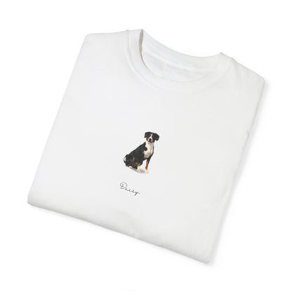 Full Body Cartoon Painting Style Pet Portrait on a Unisex Garment-Dyed T-shirt