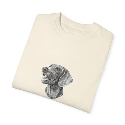 Hand-drawing Style Pet Portrait on Unisex Garment-Dyed T-shirt - 6 colors availlable