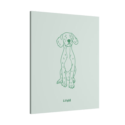 Perfectly Imperfect Pet Portraits Style on Canvas - Green on green